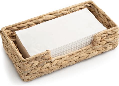 Amazon.com: 2 Pieces Water Hyacinth Napkin Holder Rectangle Wicker ...