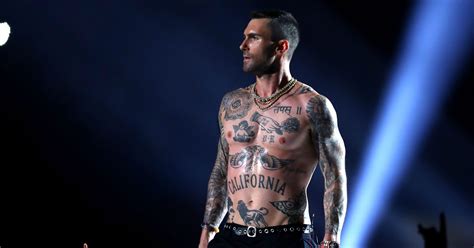 Adam Levine Goes Topless In Super Bowl Halftime