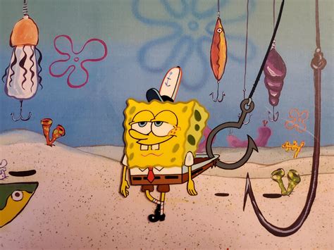 HOOKY SPONGEBOB SQUAREPANTS ORIGINAL PRODUCTION CEL CELL ANIMATION ART ...