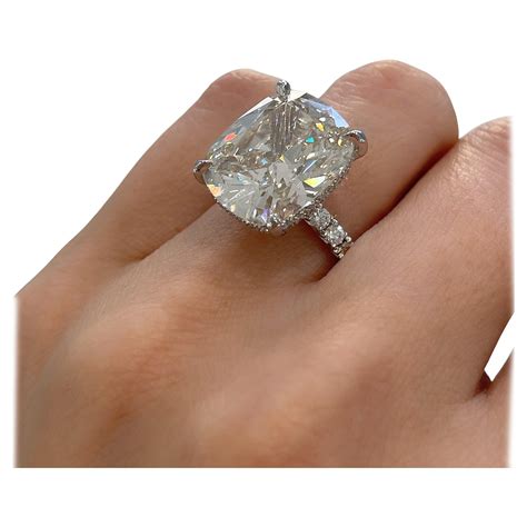 GIA Certified 7.23 Carat Cushion Cut Diamond Engagement Ring For Sale ...