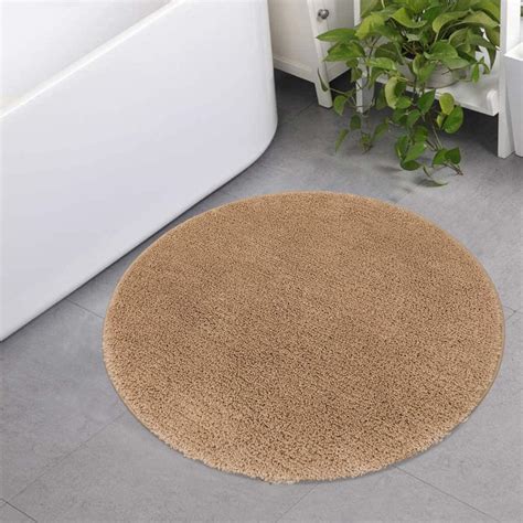 Amazon.com: Seavish Luxury Beige Bath Rug, 23.6" Diameter Shaggy Round ...