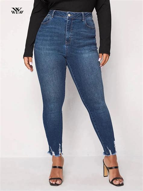 Plus-Size-Skinny-Jeans-for-Women-Stretchy-High-Waist-Pencil-Women-Jeans ...