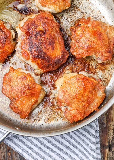 Perfect Pan-Fried Chicken Thighs - Barefeet in the Kitchen