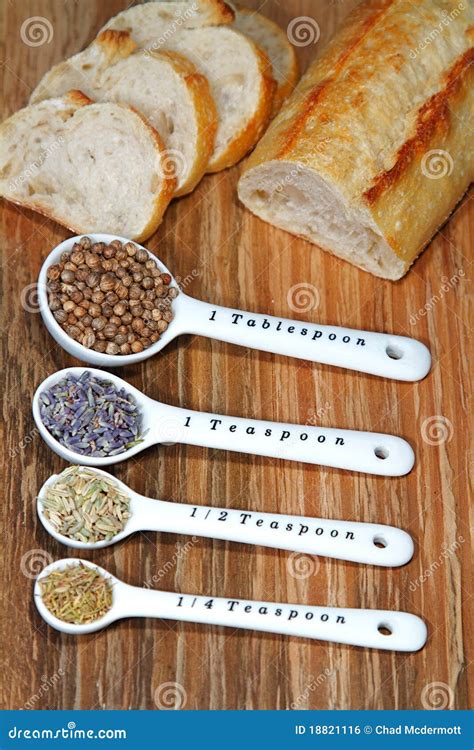 Herbs stock photo. Image of measuring, white, grain, spoons - 18821116