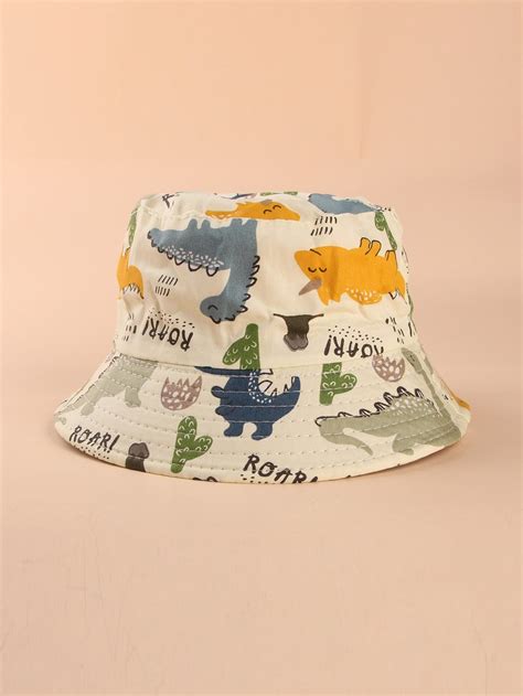 Toddler Kids Cartoon Dinosaur Graphic Bucket Hat | Kids bucket hat ...