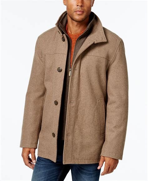 London Fog Men's Wool-Blend Layered Car Coat, Created for Macy's ...