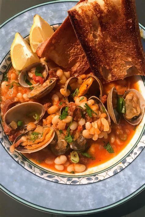 [homemade] Spanish Clam, Chorizo, and White Bean Stew : r/food