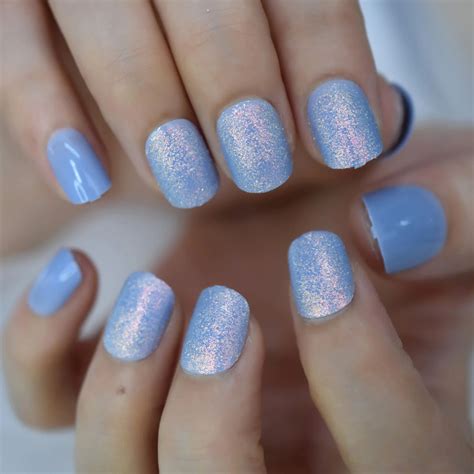 Blue Sparkly Nails