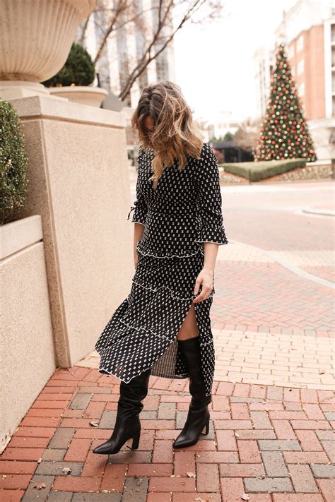 How to Style a Midi Dress with Knee High Boots - Polished Closets ...