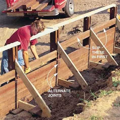 How to Build a Treated-Wood Retaining Wall | Wood retaining wall ...