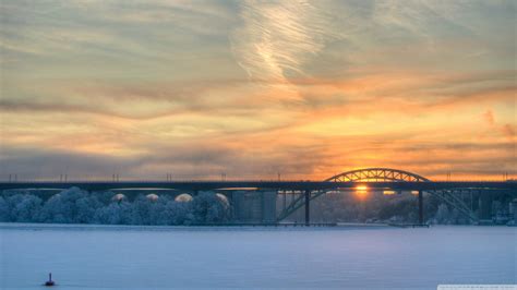 Golden Sunrise In Stockholm 4K UHD Wallpaper for UltraHD Desktop and TV : Widescreen and ...