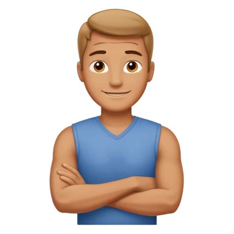 Create a cartoon emoji-style illustration of a smiling man standing ...