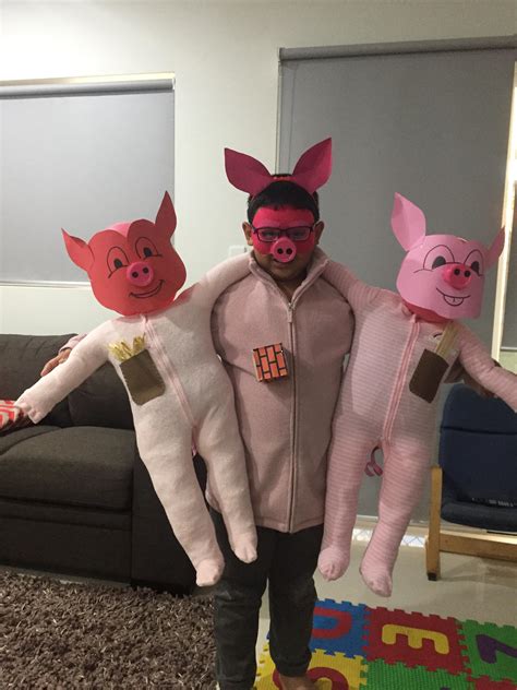Our son wanted a Three Little Pigs costume for bookfair. We obliged ...