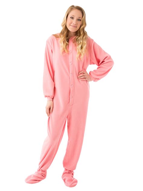 Big Feet Pajama's Pink Micro-polar Fleece Adult Footed Pajamas Sleeper ...