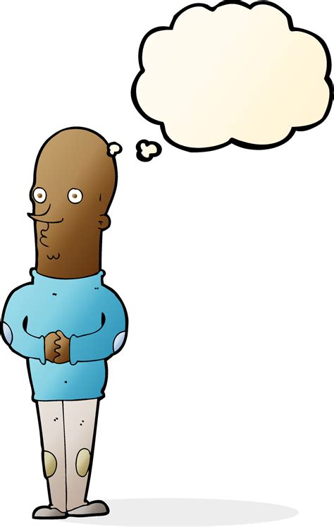 cartoon funny bald man with thought bubble 12325207 Vector Art at Vecteezy