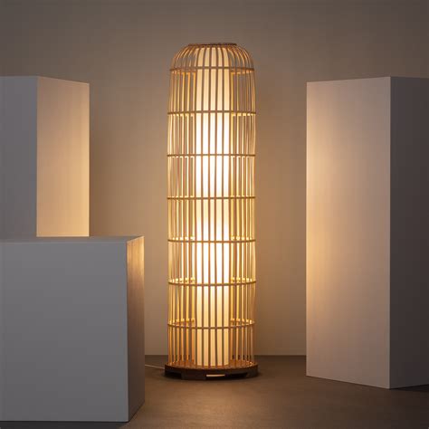 Freestanding Bamboo Floor Lamp at Darren Henderson blog