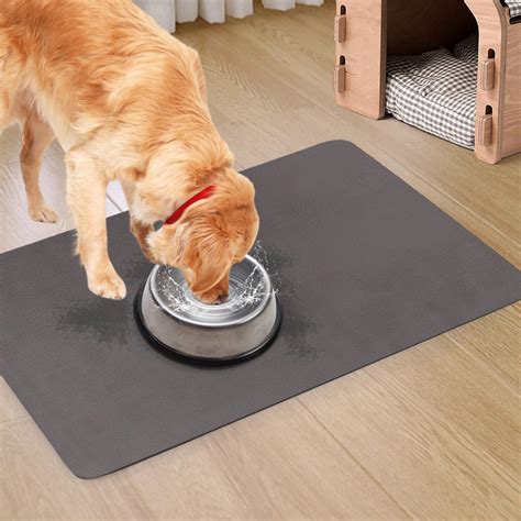 Quick Dry Absorbent Dog Food Mat, 36 x 23 in Diatom Anti-Slip Mud Dog ...