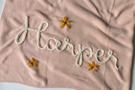 Personalized Hand Embroidered Baby Blankets-plain - Etsy