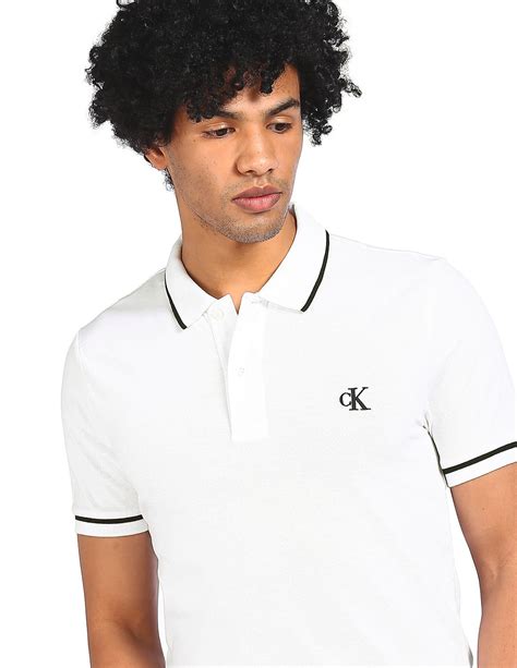 Mens White Calvin Klein Polo Shirt at James Madrigal blog