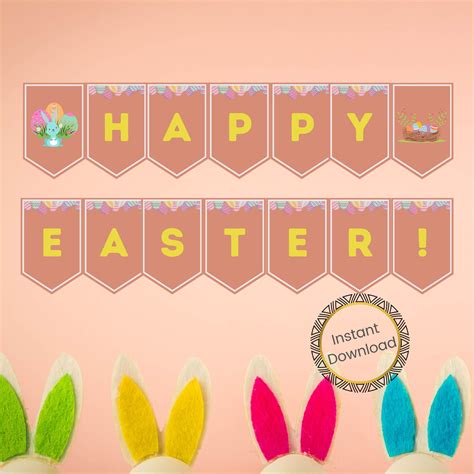 Happy Easter Printable Banner