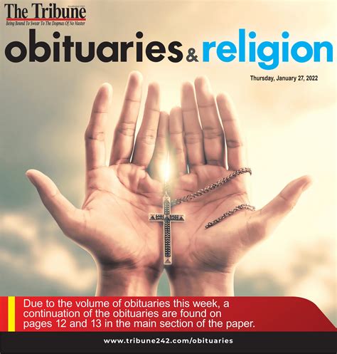 01272022 OBITUARIES by tribune242 - Issuu