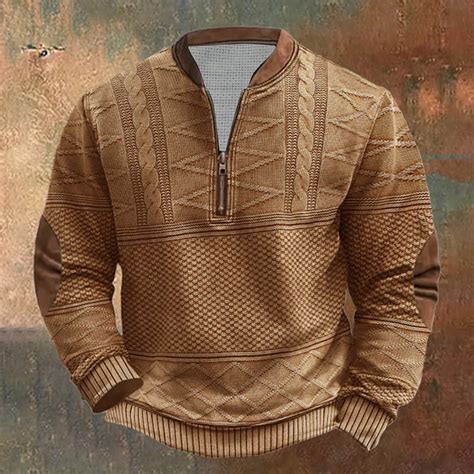 BLTIBY Mens Quarter Zip Sweatshirts Spring Fall Vintage Casual Long ...
