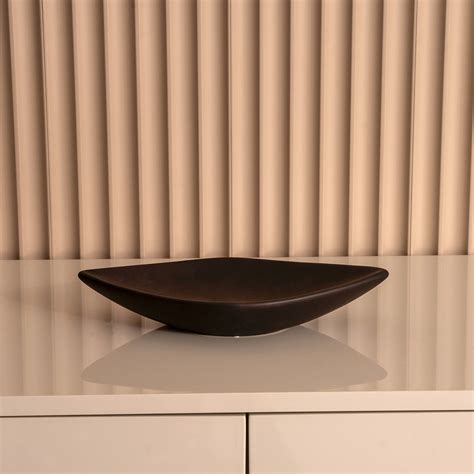 Blenka Ceramic Black Deco Platter 30 X 16 X 5.5Cm - Royal Furniture