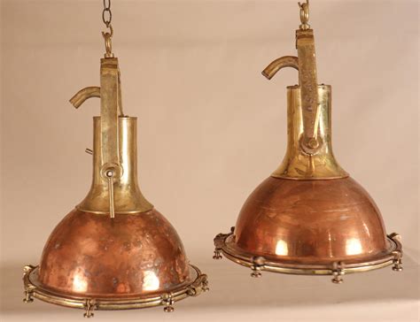 Set of Large Copper and Brass Nautical Pendant Lights at 1stDibs ...