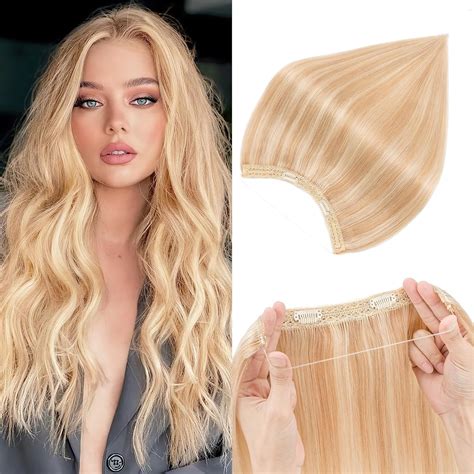 Amazon.com : Prokyvity Halo Hair Extensions Real Human Hair,Halo Hair ...
