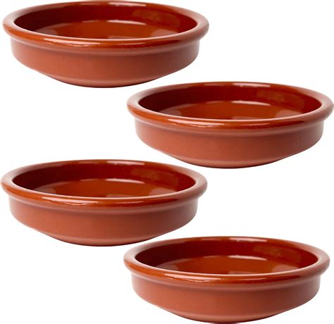 Terracotta Tapas/Cazuela Bowls - 16cm - 4 pack - Glazed Spanish ...