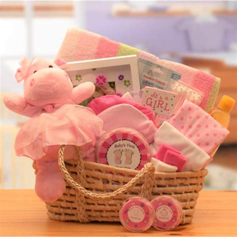 New Baby Girl Gift Basket, Welcome Baby Gift Set, Baby Shower Gift ...