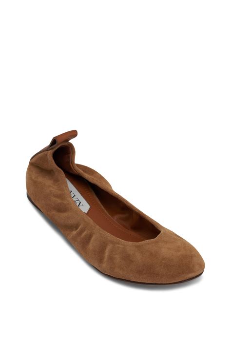 Lanvin - Brown Suede Ballerina Flat | Mitchell Stores