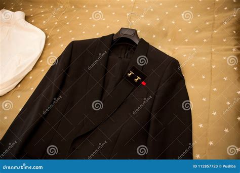 Male Suit: Black Jacket with a Bow Tie and White Shirt Stock Photo ...