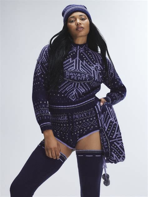 Frost Smitten Knit Booty Short in Blue & Multi | SAVAGE X FENTY