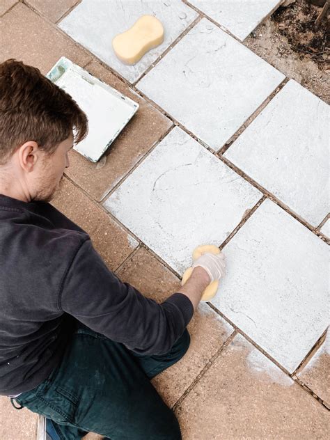 Painting Concrete Patio Stencil