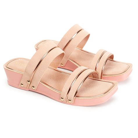 Buy Iconics Womens Sqauare Toe Slip On Pink Color Sandals Online