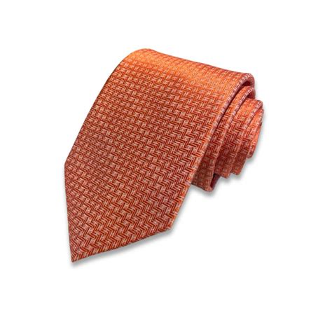 Hermes Elegent Orange Silk Tie For Men - Dealiax