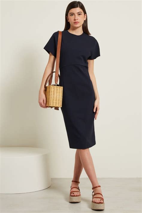 Abito Tubino Donna Hobemty - Scollo Quadrato Con Zip Per Ufficio Ed Eventi