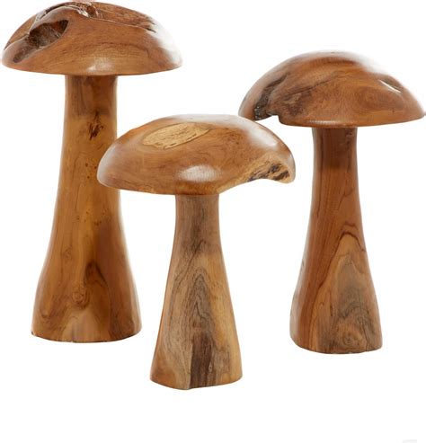 Amazon.com: Curawood Wooden Mushrooms Sculpture for an Ornate Touch ...