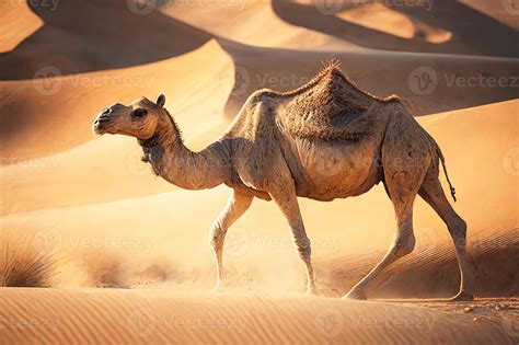 Camels In Sahara Desert