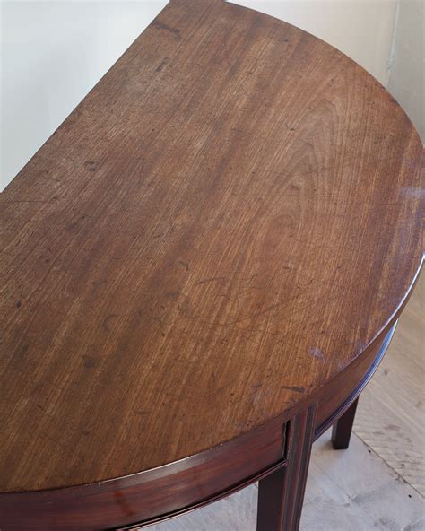 Pair of Georgian demi lune tables, pair of demi lunes, pair of console ...