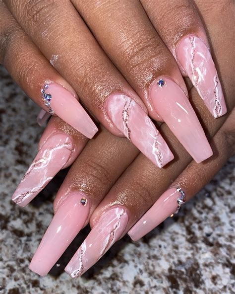 Light Pink Acrylic Nail Designs