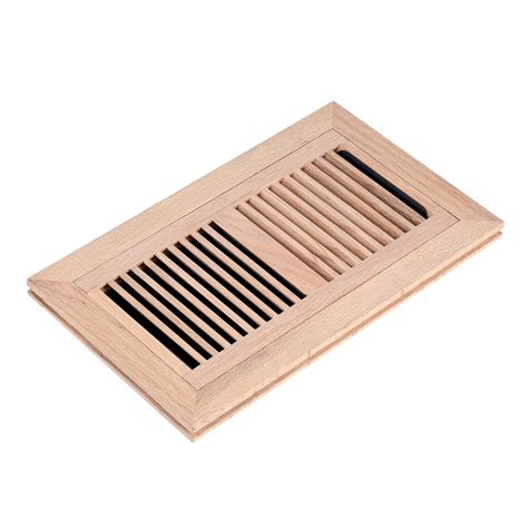 Homewell Red Oak Wood Floor Register, Flush Mount Vent with Damper ...