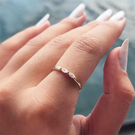 Marriage Proposal Ring, Solitaire 14K Gold Ring, Zircon Stone Ring ...