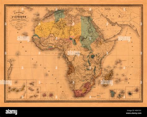 Map Of Africa 1880 Stock Photo - Alamy