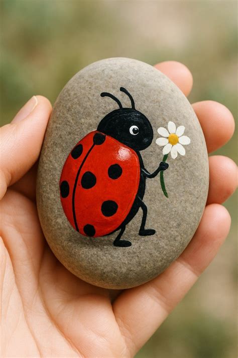 33 Ladybug Painted Rocks Ideas for Your Garden or Home in 2025 | Rock ...