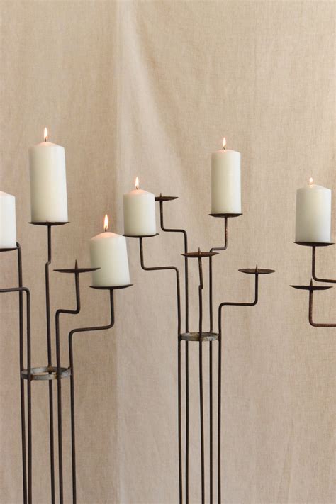 Vintage Rustic Galvanised Floor Standing Candle Holder / Candelabra ...