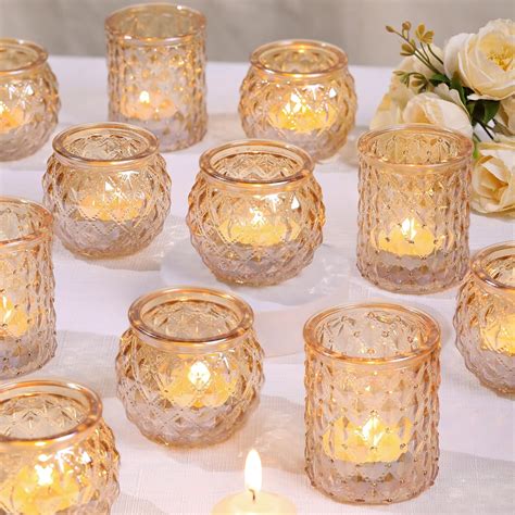 Amazon.com: DARJEN Gold Votive Candle Holders Set of 24- Gold Candle ...