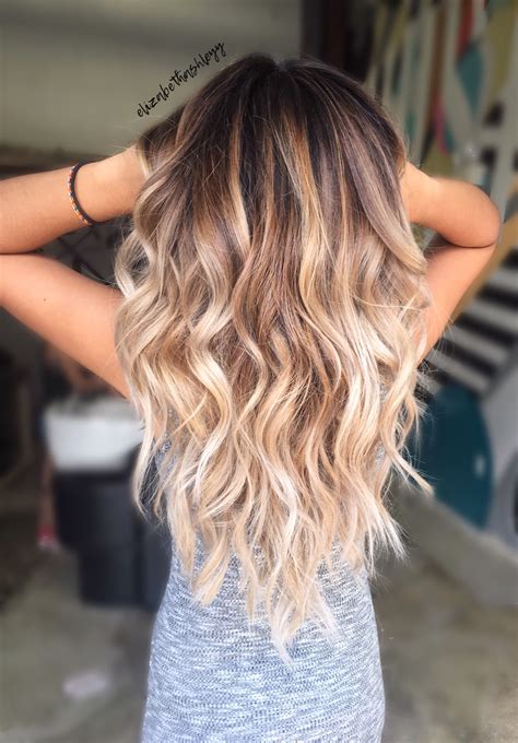 Balayage | ombré | brunette to blonde balayage | brown and blonde ...