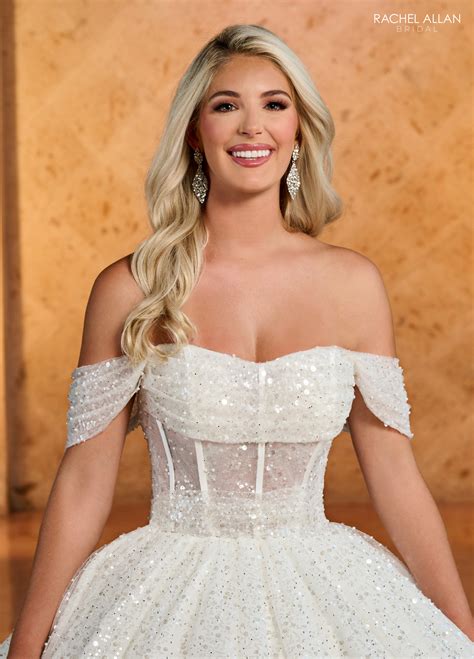 Rachel Allan RB6134 Off-The-Shoulder Cowl Neck Wedding Dress - MadameBridal.com